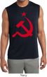 Mens Shirt Red Hammer And Sickle Sleeveless Moisture Wicking Tee