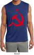 Mens Shirt Red Hammer And Sickle Sleeveless Moisture Wicking Tee