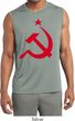 Mens Shirt Red Hammer And Sickle Sleeveless Moisture Wicking Tee
