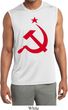 Mens Shirt Red Hammer And Sickle Sleeveless Moisture Wicking Tee