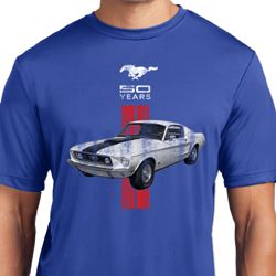 Mens Shirt Red Stripe Mustang 50 Years Moisture Wicking Tee T-Shirt Mens Shirt Red Stripe Mustang 50 Years Moisture Wicking Tee T-Shirt