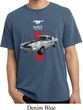 Mens Shirt Red Stripe Mustang 50 Years Pigment Dyed Tee T-Shirt