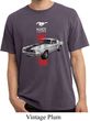 Mens Shirt Red Stripe Mustang 50 Years Pigment Dyed Tee T-Shirt