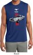 Mens Shirt Red Stripe Mustang 50 Years Sleeveless Moisture Wicking Tee