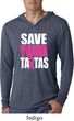 Mens Shirt Save Your Tatas Lightweight Hoodie Tee T-Shirt