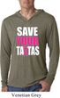 Mens Shirt Save Your Tatas Lightweight Hoodie Tee T-Shirt