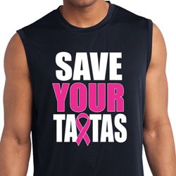 Mens Shirt Save Your Tatas Sleeveless Moisture Wicking Tee T-Shirt