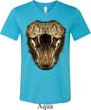 Mens Snake Shirt Big Cobra Snake Face Tri Blend V-neck Tee T-Shirt