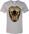 Mens Snake Shirt Big Cobra Snake Face Tri Blend V-neck Tee T-Shirt