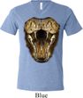 Mens Snake Shirt Big Cobra Snake Face Tri Blend V-neck Tee T-Shirt