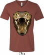 Mens Snake Shirt Big Cobra Snake Face Tri Blend V-neck Tee T-Shirt