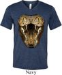 Mens Snake Shirt Big Cobra Snake Face Tri Blend V-neck Tee T-Shirt