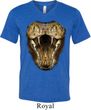 Mens Snake Shirt Big Cobra Snake Face Tri Blend V-neck Tee T-Shirt
