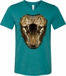 Mens Snake Shirt Big Cobra Snake Face Tri Blend V-neck Tee T-Shirt