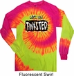 Mens Shirt Twisted Long Sleeve Tie Dye Tee T-shirt