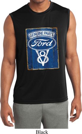 Mens Shirt V8 Genuine Ford Parts Sleeveless Moisture Wicking Tee T-Shirt