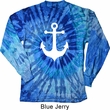 Mens Shirt White Anchor Long Sleeve Tie Dye Tee T-shirt
