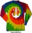 Mens Shirt White Anchor Long Sleeve Tie Dye Tee T-shirt