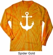 Mens Shirt White Anchor Long Sleeve Tie Dye Tee T-shirt