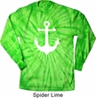 Mens Shirt White Anchor Long Sleeve Tie Dye Tee T-shirt