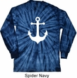 Mens Shirt White Anchor Long Sleeve Tie Dye Tee T-shirt