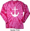 Mens Shirt White Anchor Long Sleeve Tie Dye Tee T-shirt