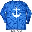 Mens Shirt White Anchor Long Sleeve Tie Dye Tee T-shirt