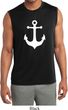 Mens Shirt White Anchor Sleeveless Moisture Wicking Tee
