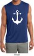 Mens Shirt White Anchor Sleeveless Moisture Wicking Tee