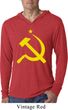 Mens Shirt Yellow Hammer And Sickle Lightweight Hoodie Tee T-Shirt