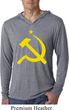 Mens Shirt Yellow Hammer And Sickle Lightweight Hoodie Tee T-Shirt