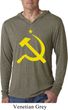 Mens Shirt Yellow Hammer And Sickle Lightweight Hoodie Tee T-Shirt