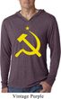 Mens Shirt Yellow Hammer And Sickle Lightweight Hoodie Tee T-Shirt