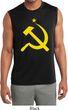 Mens Shirt Yellow Hammer And Sickle Sleeveless Moisture Wicking Tee