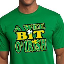Mens Shirts A Wee Bit Irish Shamrock Moisture Wicking Tee T-Shirt Mens Shirts A Wee Bit Irish Shamrock Moisture Wicking Tee T-Shirt