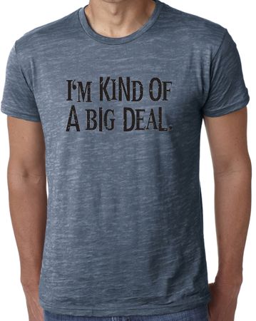 Mens Shirts Kind of a Big Deal Black Print Burnout Tee T-Shirt