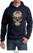 Mens Skull Hoodie Sugar Skull with Roses Hoody