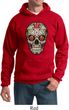Mens Skull Hoodie Sugar Skull with Roses Hoody