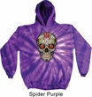 Mens Skull Hoodie Sugar Skull with Roses Tie Dye Hoody