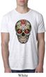 Mens Skull Shirt Sugar Skull with Roses Burnout Tee T-Shirt