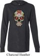 Mens Skull Shirt Sugar Skull with Roses Lightweight Hoodie Tee