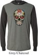 Mens Skull Shirt Sugar Skull with Roses Lightweight Hoodie Tee