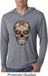 Mens Skull Shirt Sugar Skull with Roses Lightweight Hoodie Tee T-Shirt