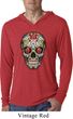 Mens Skull Shirt Sugar Skull with Roses Lightweight Hoodie Tee T-Shirt