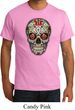 Mens Skull Shirt Sugar Skull with Roses Organic Tee T-Shirt