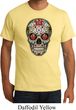 Mens Skull Shirt Sugar Skull with Roses Organic Tee T-Shirt