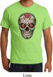 Mens Skull Shirt Sugar Skull with Roses Organic Tee T-Shirt
