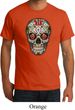 Mens Skull Shirt Sugar Skull with Roses Organic Tee T-Shirt