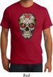 Mens Skull Shirt Sugar Skull with Roses Organic Tee T-Shirt