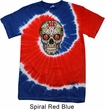 Mens Skull Shirt Sugar Skull with Roses Patriotic Tie Dye Tee T-shirt